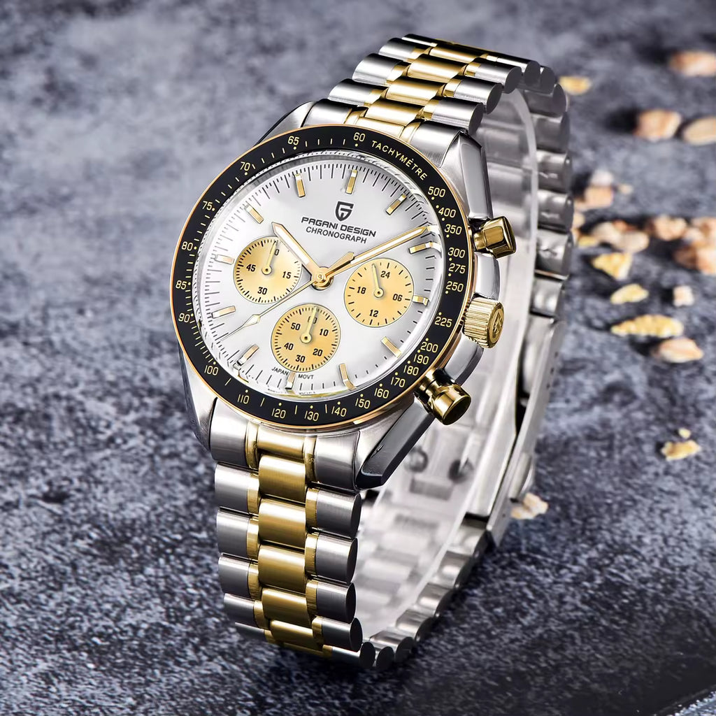 Pagani Design PD-1701 | Speedmaster Gold Two Tone Chain