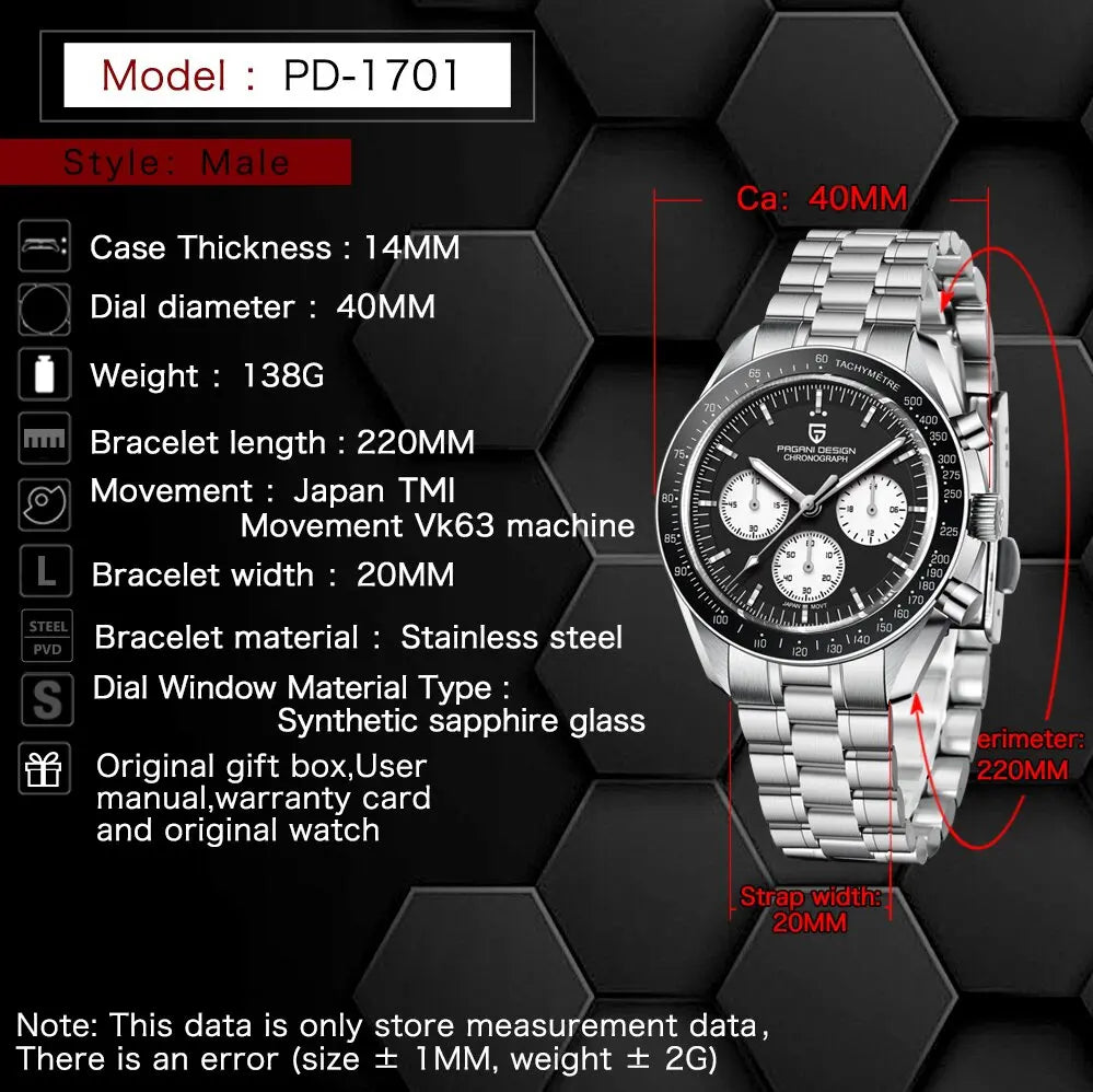 Pagani Design PD-1701 | Speedmaster Gold Chain