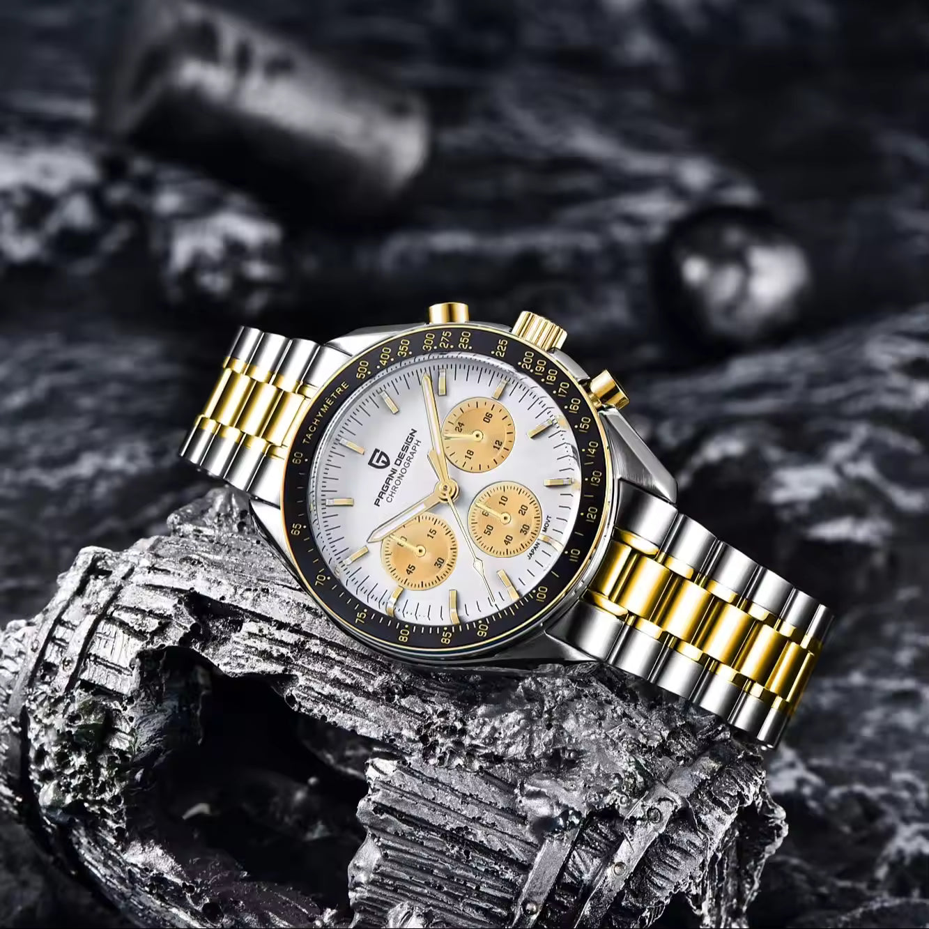 Pagani Design PD-1701 | Speedmaster Gold Two Tone Chain
