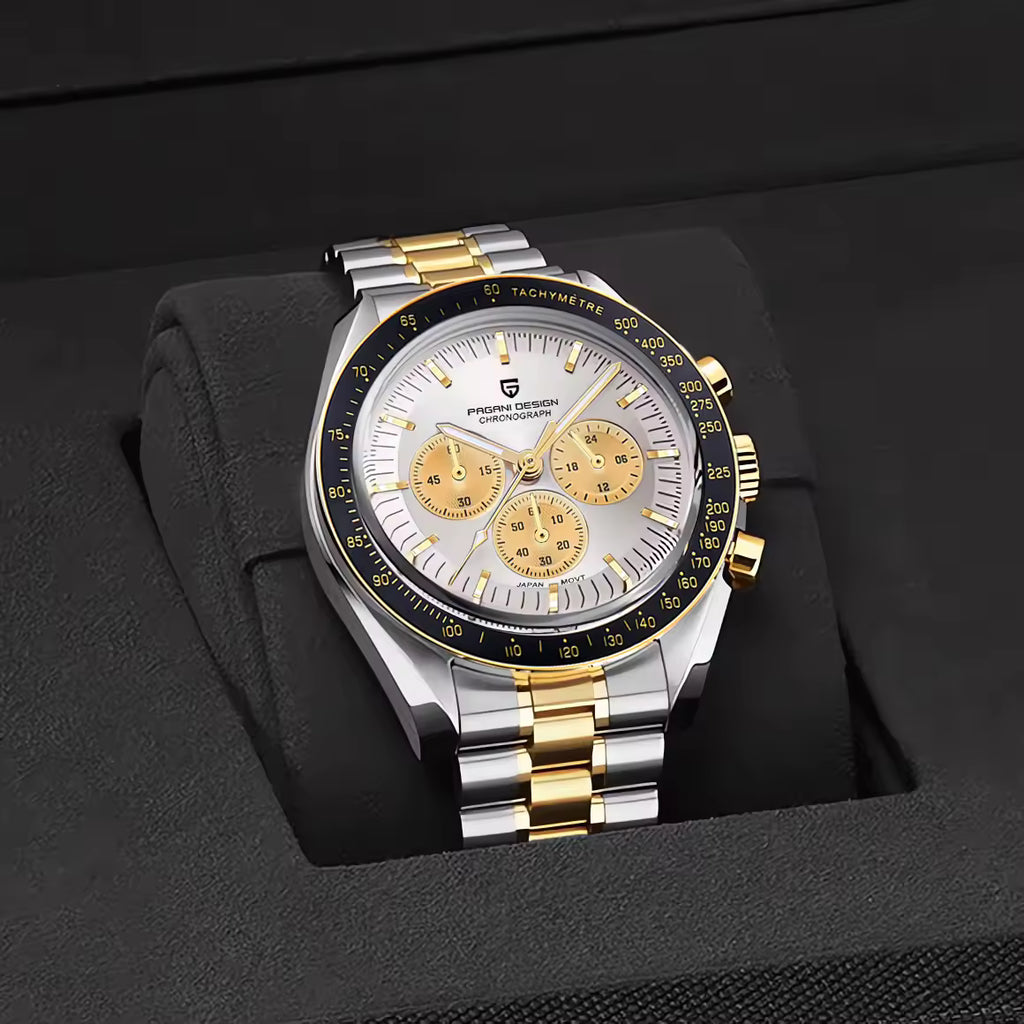 Pagani Design PD-1701 | Speedmaster Gold Two Tone Chain