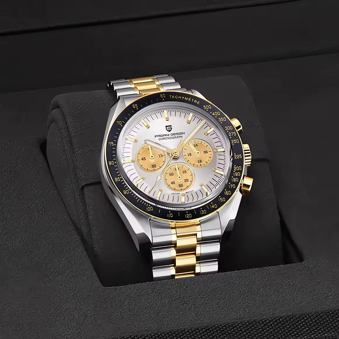 Pagani Design PD-1701 | Speedmaster Gold Two Tone Chain