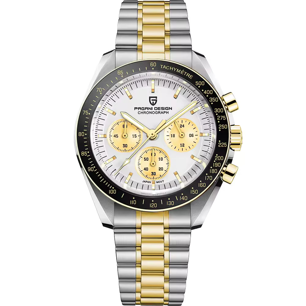 Pagani Design PD-1701 | Speedmaster Gold Two Tone Chain