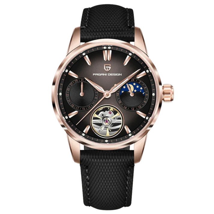 Pagani Design PD-YS021 | Rose Gold Black Strap