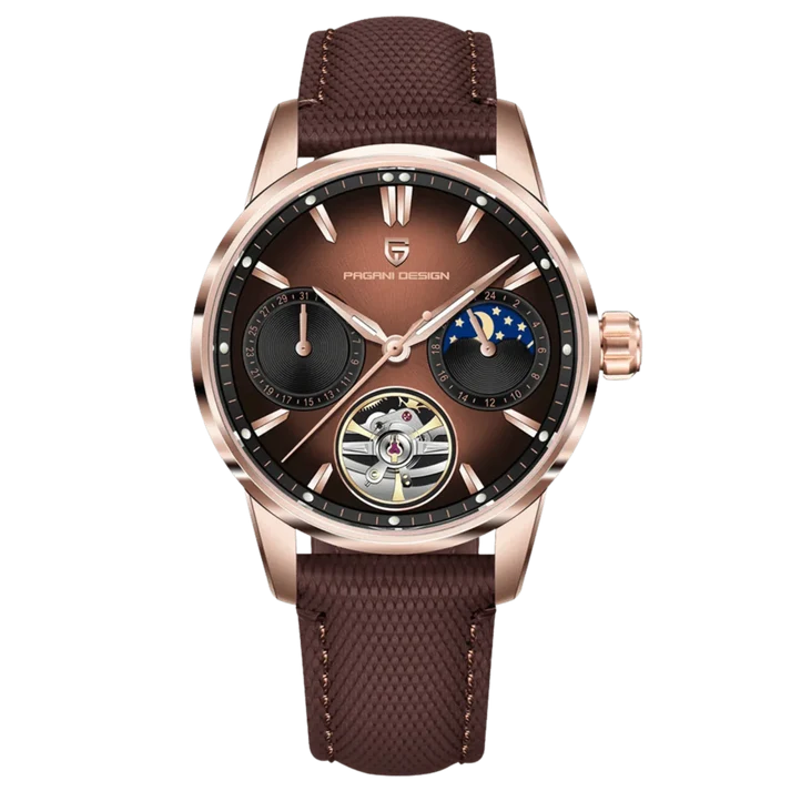 Pagani Design PD-YS021 | Rose Gold Brown Strap